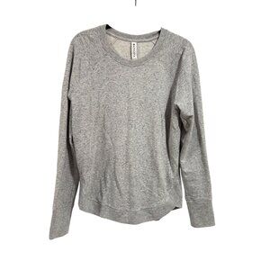 Athleta Mindset Textured Sweatshirt Gray Size MP